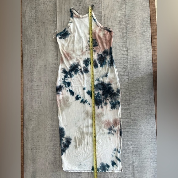 Heart & Hips Tie Dye Cross Strap Midi Dress w/ Slit Size Large - Picture 7 of 11